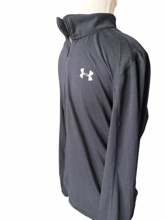 Under Armour Black Run HeatGear 1/4 Zip Fitted Performance Top S - Picture 2 of 7